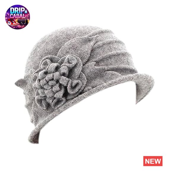 Vintage Wool Cloche Hat Adjustable Winter Hat for Women